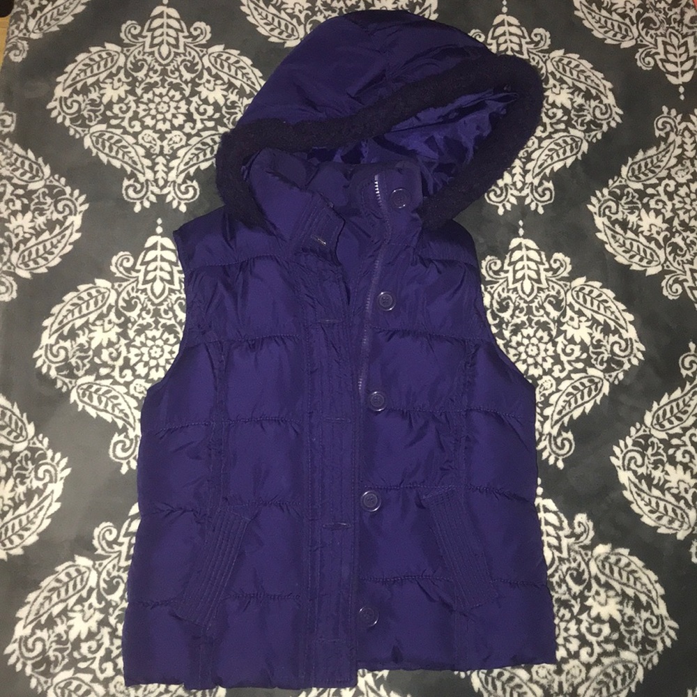 Purple/indigo puffer vest